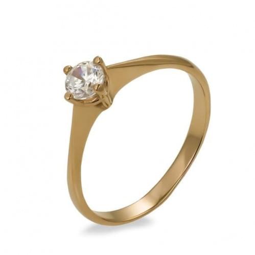 Золотое кольцо с цирконием КВ690и