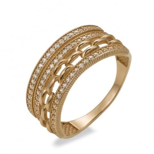 Золотое кольцо с цирконием КВ696и