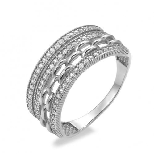 Серебряное кольцо с цирконием КВ696с
