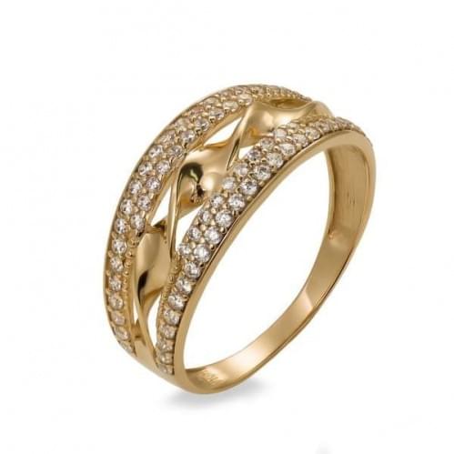 Золотое кольцо с цирконием КВ704и