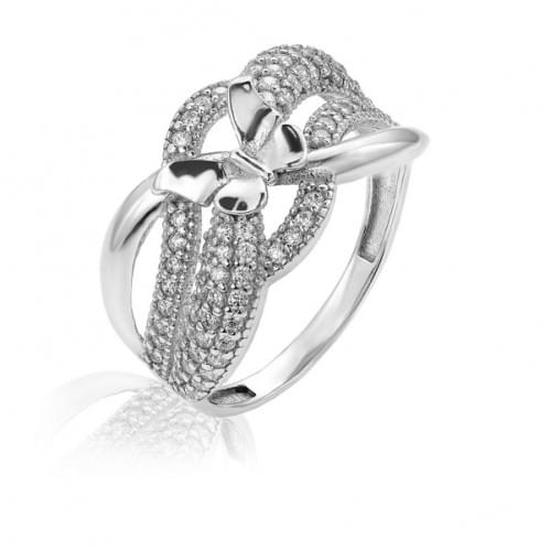 Серебряное кольцо с цирконием КВ738с