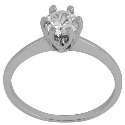 Серебряное кольцо с цирконием КВ742с