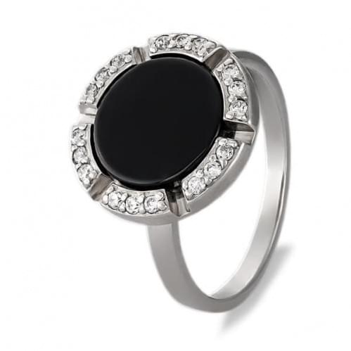 Серебряное кольцо с ониксом КВ771с