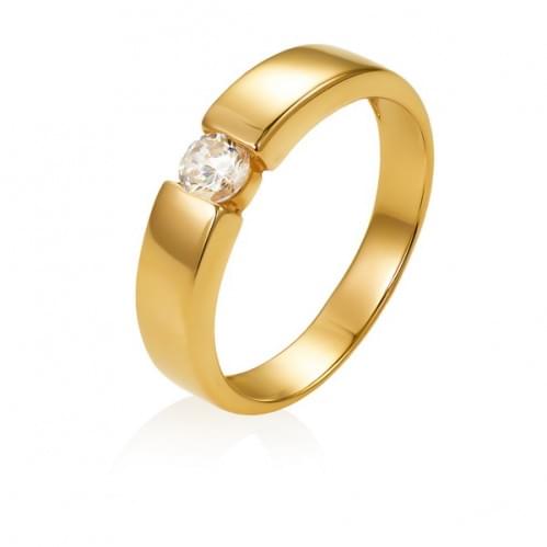 Золотое кольцо с цирконием КВ812и