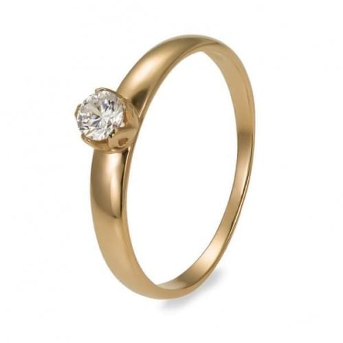 Золотое кольцо с цирконием КВ826и