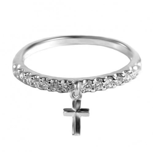 Серебряное кольцо с цирконием КВ933.1с