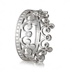 Серебряное кольцо Корона с цирконием