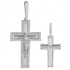 Срібний хрестик з цирконієм