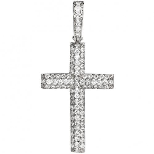 Срібний хрестик з цирконієм КР048с