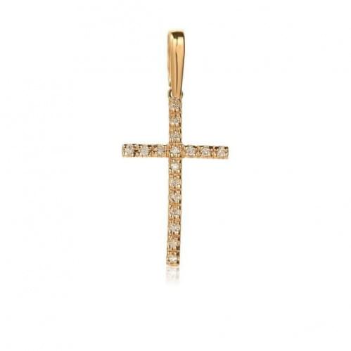 Золотой крестик с бриллиантом КР055.00100н