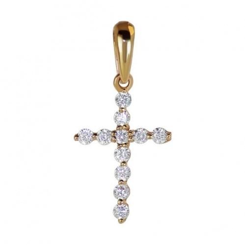 Золотий хрестик з діамантом КР119.00100н