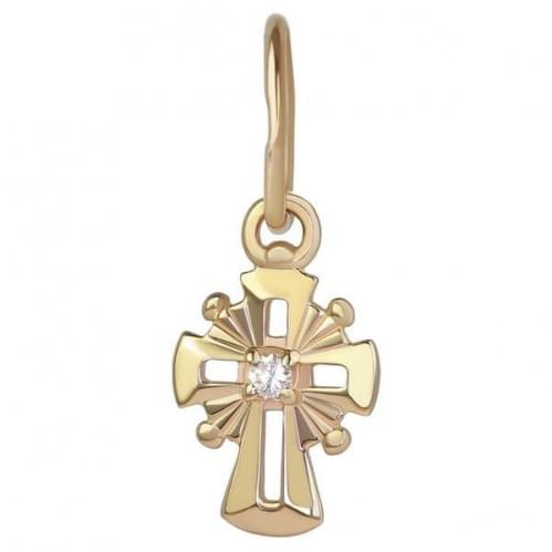 Золотой крестик с цирконием КР273и
