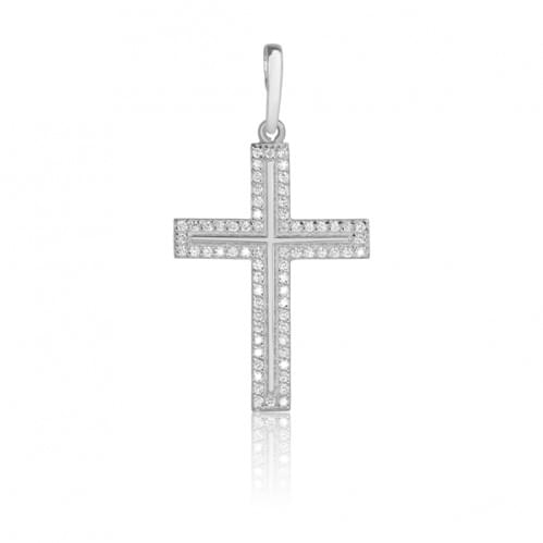 Срібний хрестик з цирконієм КР277с