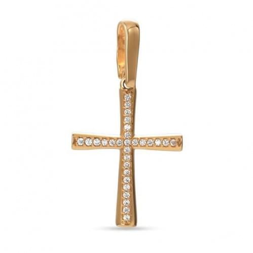 Золотой крестик с цирконием КР315и