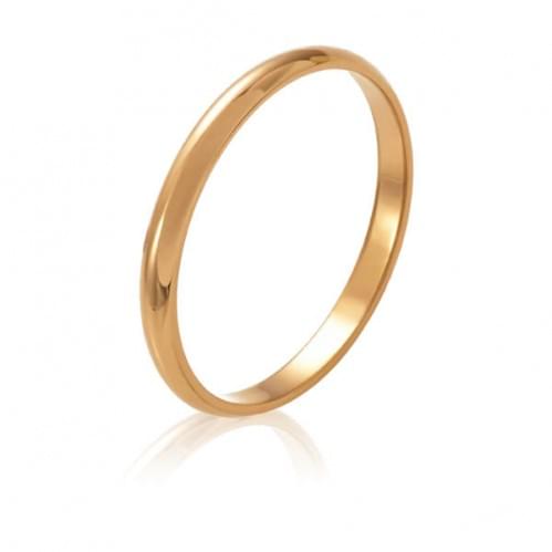 Золотое обручальное кольцо - классическое (европейка) ОК015.2