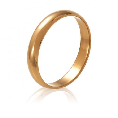 Золотое обручальное кольцо - классическое (европейка) ОК015.3