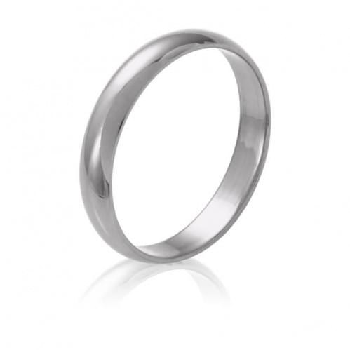 Обручальное кольцо из белого золота - классическое (европейка) ОК015.3Б