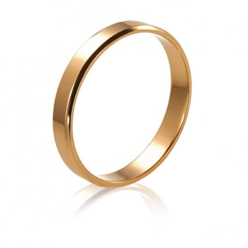 Золотое обручальное кольцо - классическое (американка) ОК015.3евр