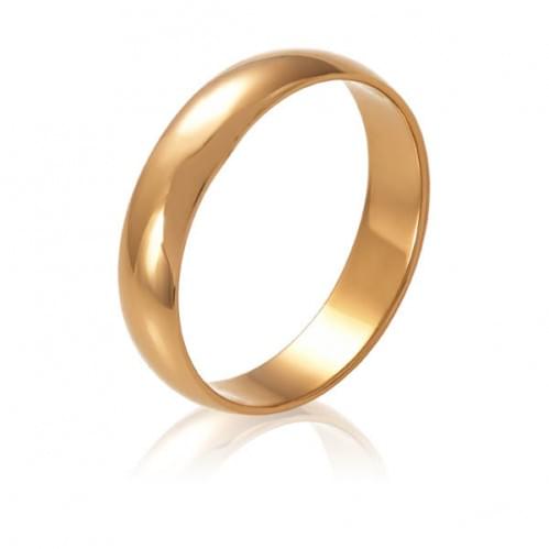 Золотое обручальное кольцо - классическое (европейка) ОК015.4