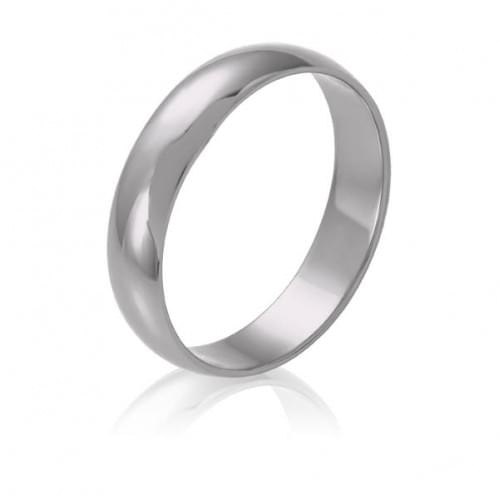 Обручальное кольцо из белого золота - классическое (европейка) ОК015.4Б