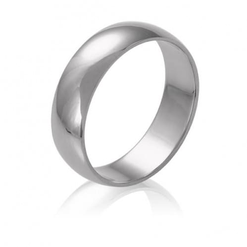 Обручальное кольцо из белого золота - классическое (европейка) ОК015.5Б