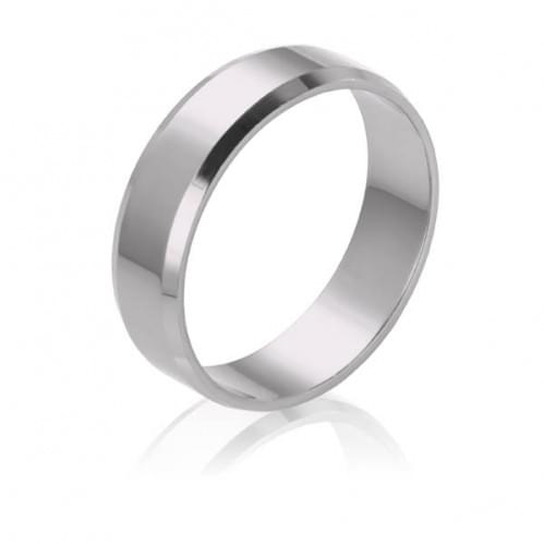 Обручальное кольцо из белого золота - классическое (англичанка) ОК015.5Банг