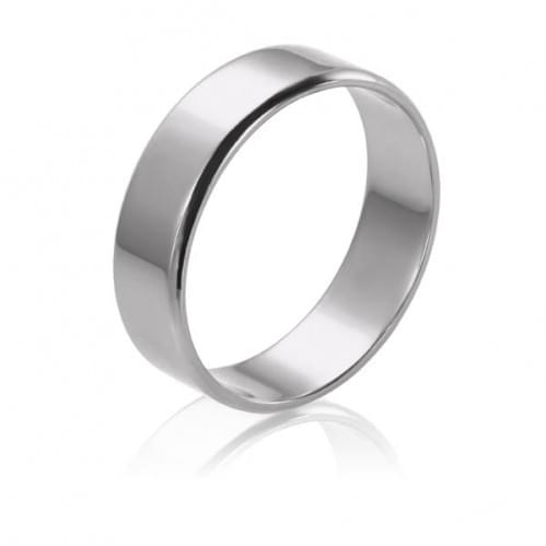 Обручальное кольцо из белого золота - классическое (американка) ОК015.5Бевр