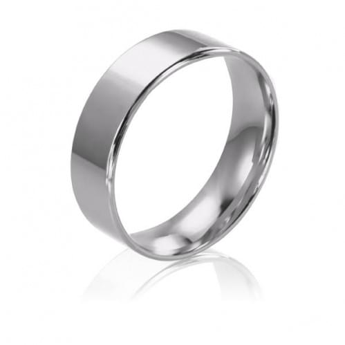 Обручальное кольцо из белого золота - классическое (американка) ОК015.5КБевр
