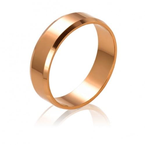 Золотое обручальное кольцо - классическое (англичанка) ОК015.5анг
