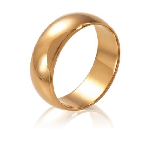 Золотое обручальное кольцо - классическое (европейка) ОК015.6