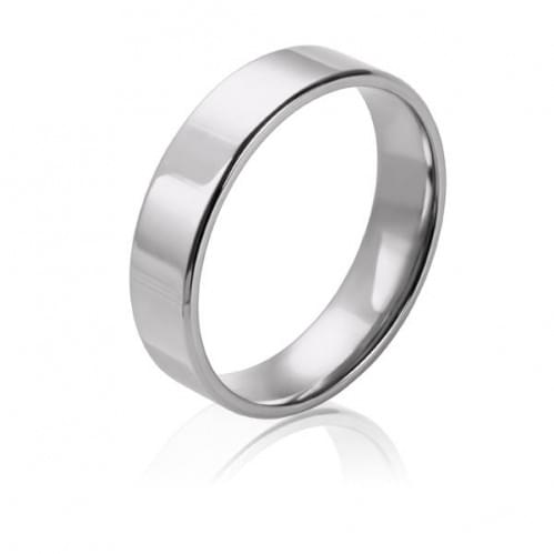 Обручальное кольцо из белого золота - комфорт ОК015.6КБевр