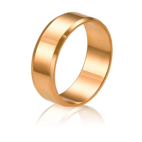 Золотое обручальное кольцо - классическое (англичанка) ОК015.6анг