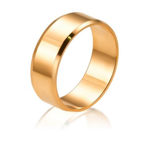 Золотое обручальное кольцо - классическое (англичанка) ОК015.7анг