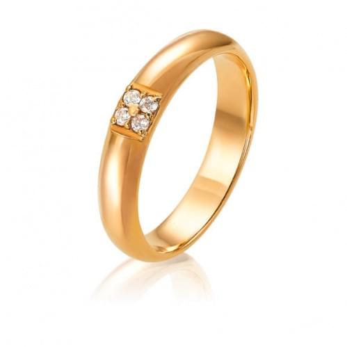 Золотое обручальное кольцо с бриллиантом ОК274.00100н