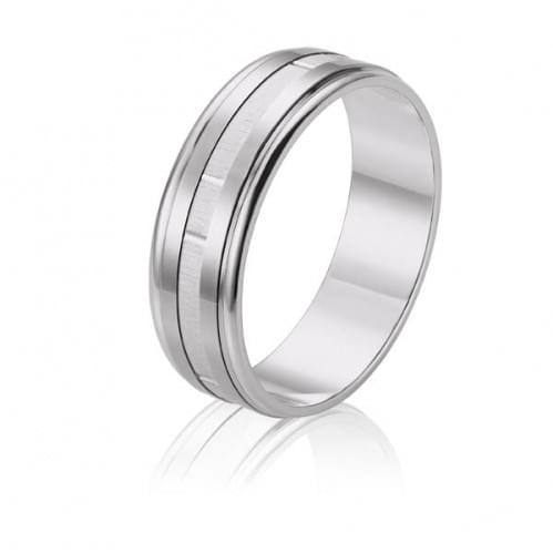 Обручальное кольцо из белого золота ОК304.1(2)Б