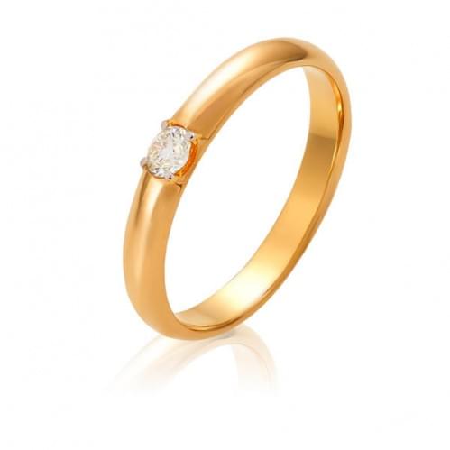 Золотое обручальное кольцо с бриллиантом ОК306.00100н