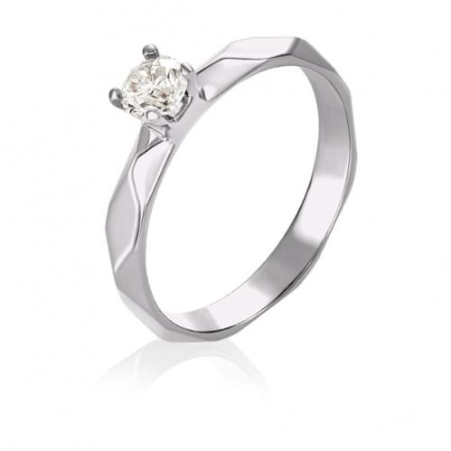 Обручальное кольцо из белого золота с бриллиантом ОК334(2).00100Бнр