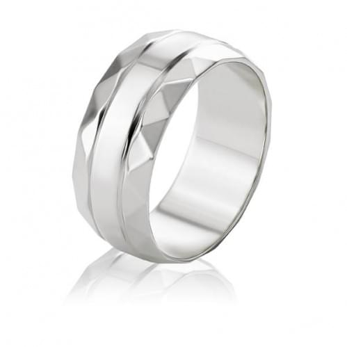 Обручальное кольцо из белого золота ОК335.1Бр