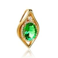 Золотая подвеска-кулон с кварцем