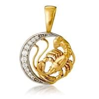 Золота підвіска-кулон з цирконієм