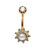 Золотой пирсинг с жемчугом