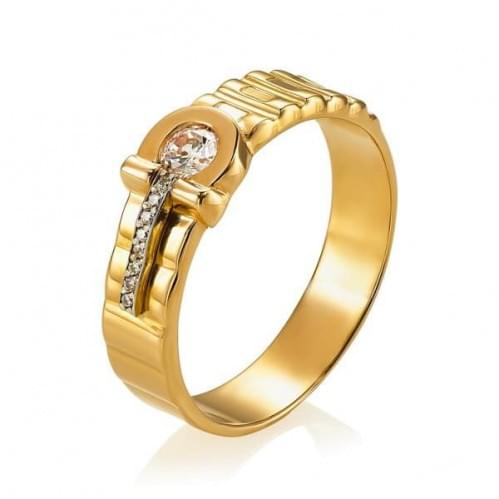 Золотое кольцо с цирконием ПЧ052и
