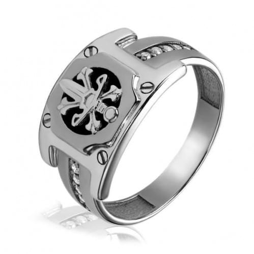 Серебряное кольцо с ониксом ПЧ056с