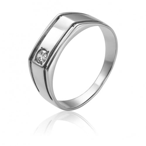 Серебряное кольцо с цирконием ПЧ057с