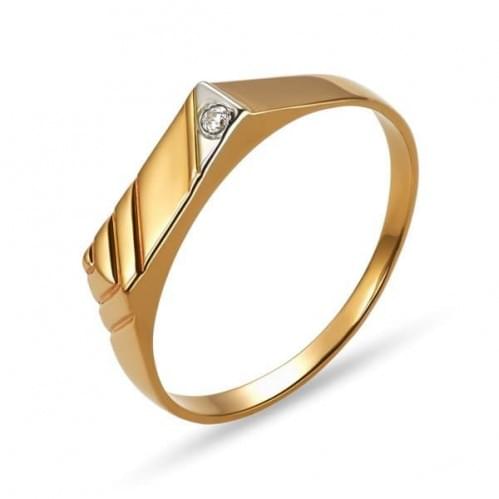Золотое кольцо с цирконием ПЧ062и