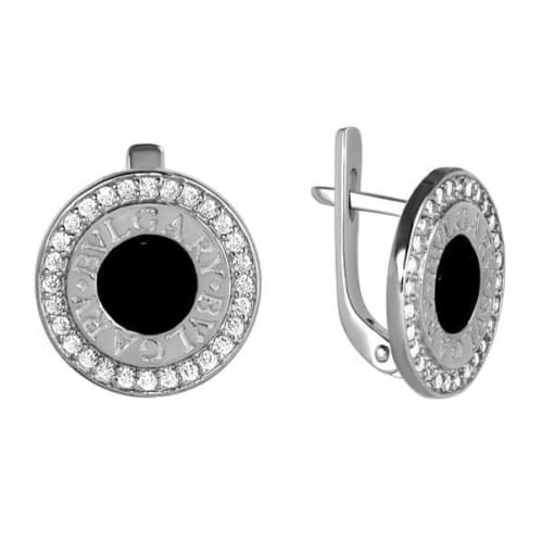 Срібні сережки з оніксом СВ1051(2)с