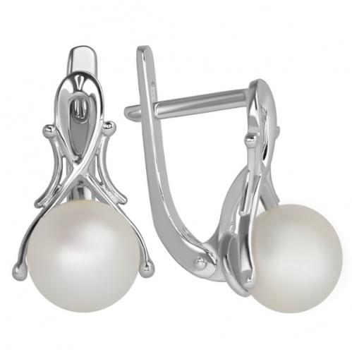 Срібні сережки з перлами СВ1071с