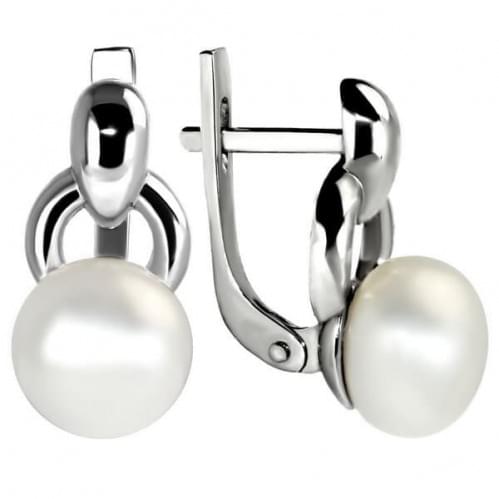 Срібні сережки з перлами СВ1111с