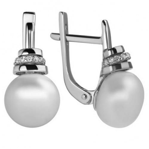 Срібні сережки з перлами СВ1117с
