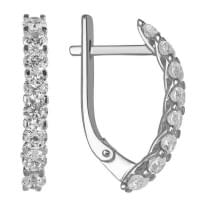 Сережки з білого золота з цирконієм